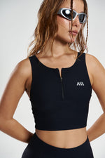 RACE ZIPPER CROP TOP