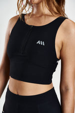 RACE ZIPPER CROP TOP